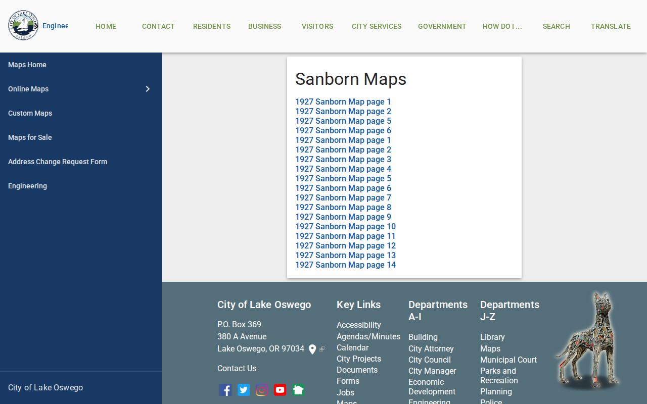 Lake Oswego previous residents address bridge using 1927 Sanborn maps